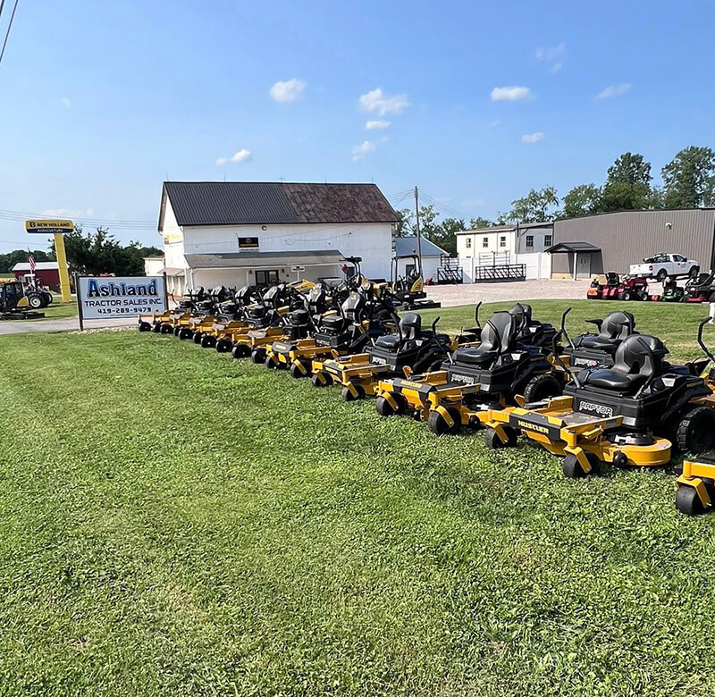 Mowers Lined Up In Front Of Ashland Tractors
