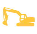 Yellow Excavators Icon